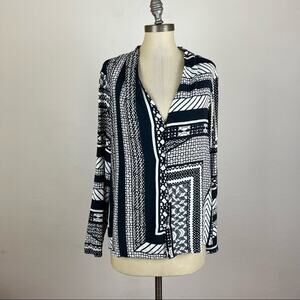 Twist & Tango Patch-work Button Front Blouse Medium